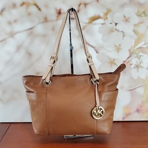 Michael Kors Brown Shoulder Bag with Gold Accents